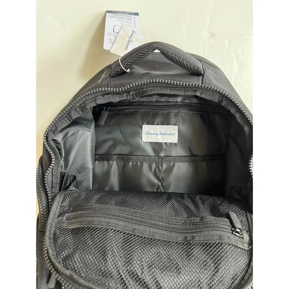 Tommy Bahama ultimate organization laptop backpack black New
